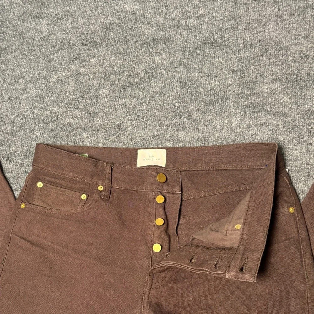 Sid Mashburn Mens Brown 33x30 Cotton Canvas 5-Pocket Pants Button Fly - Picture 3 of 12